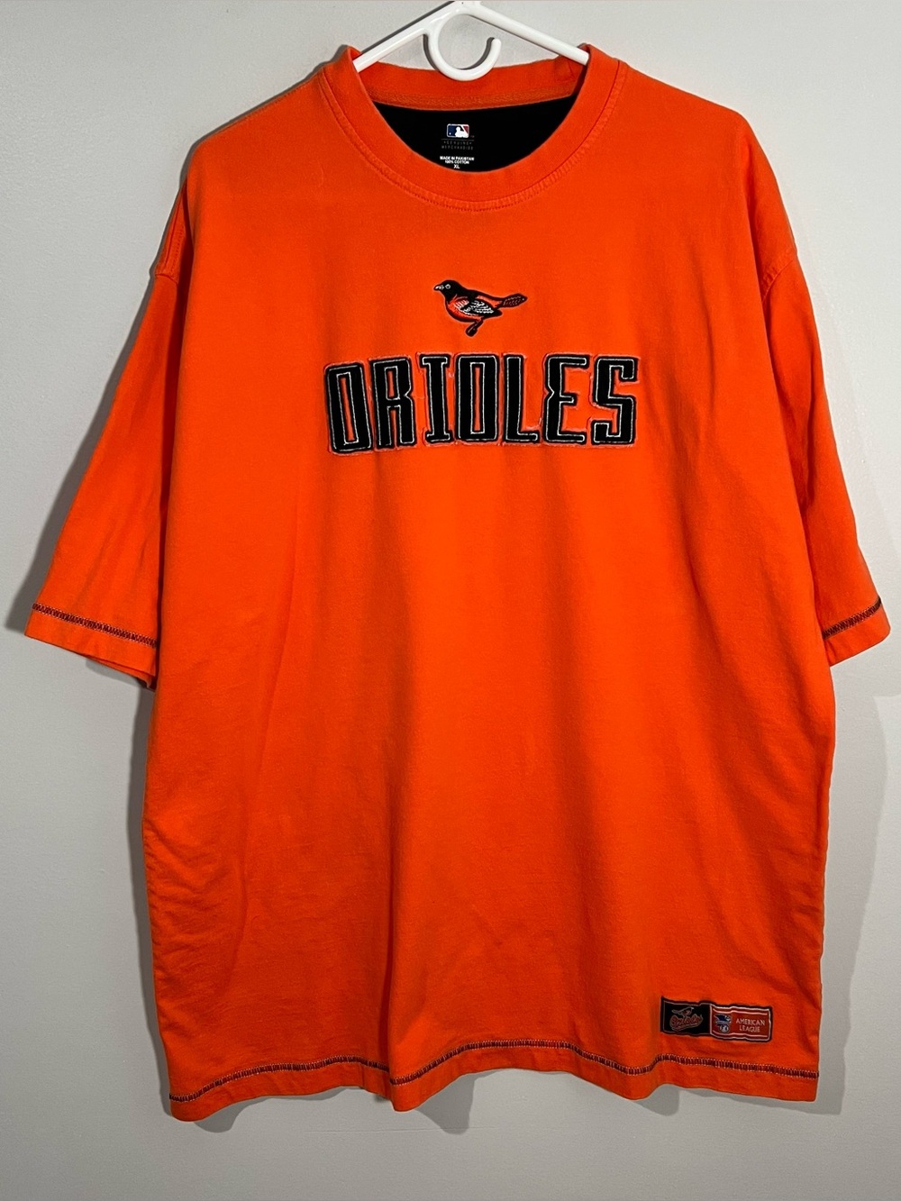 MLB Baltimore Orioles Baseball Orange Black Short Sleeve T-Shirt Mens XL
